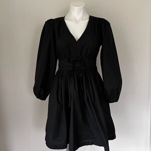 J.Crew Black Bow Long Sleeve Dress